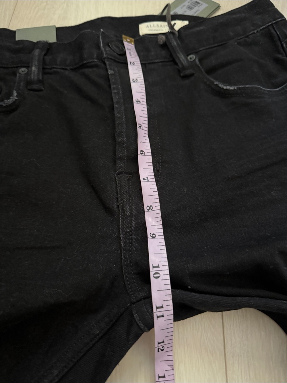 AllSaints Cigarette Skinny Jet Black High-Rise Jeans - Picture 6 of 12